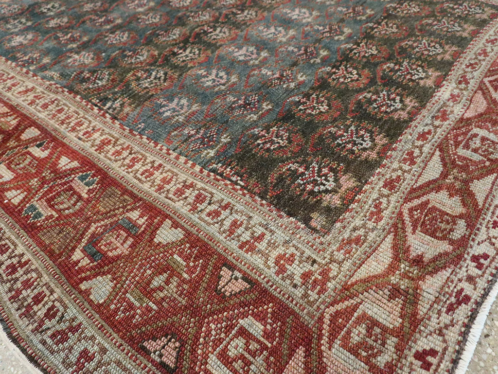 Antique Persian Kurdish Wide Gallery Runner, No.27826 - Gss