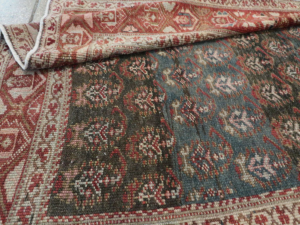 Antique Persian Kurdish Wide Gallery Runner, No.27826 - Gss