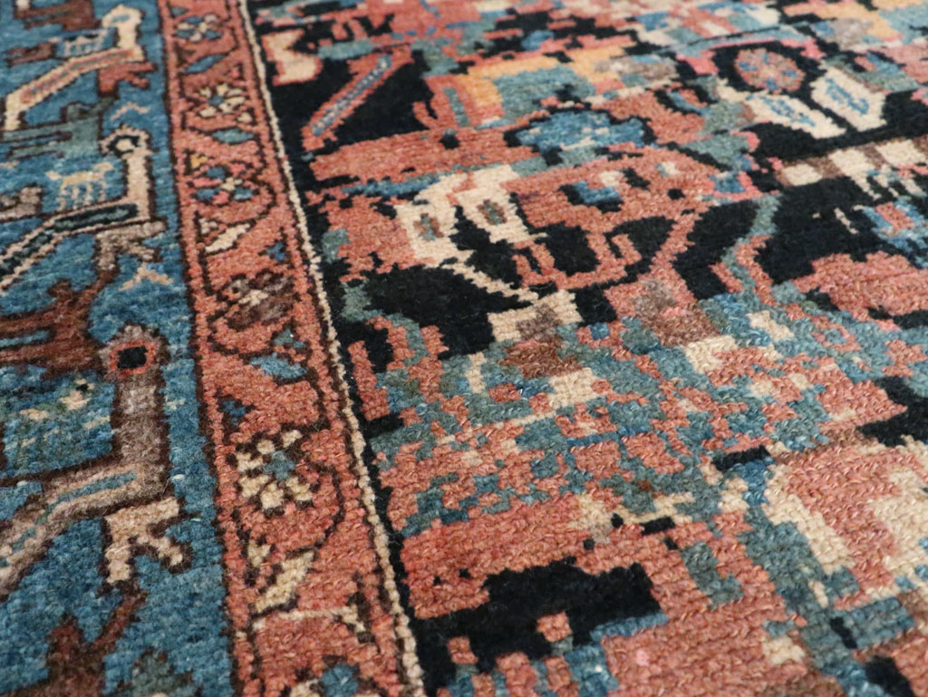 Antique Persian Malayer Square Throw Rug, No.27833 - Gss