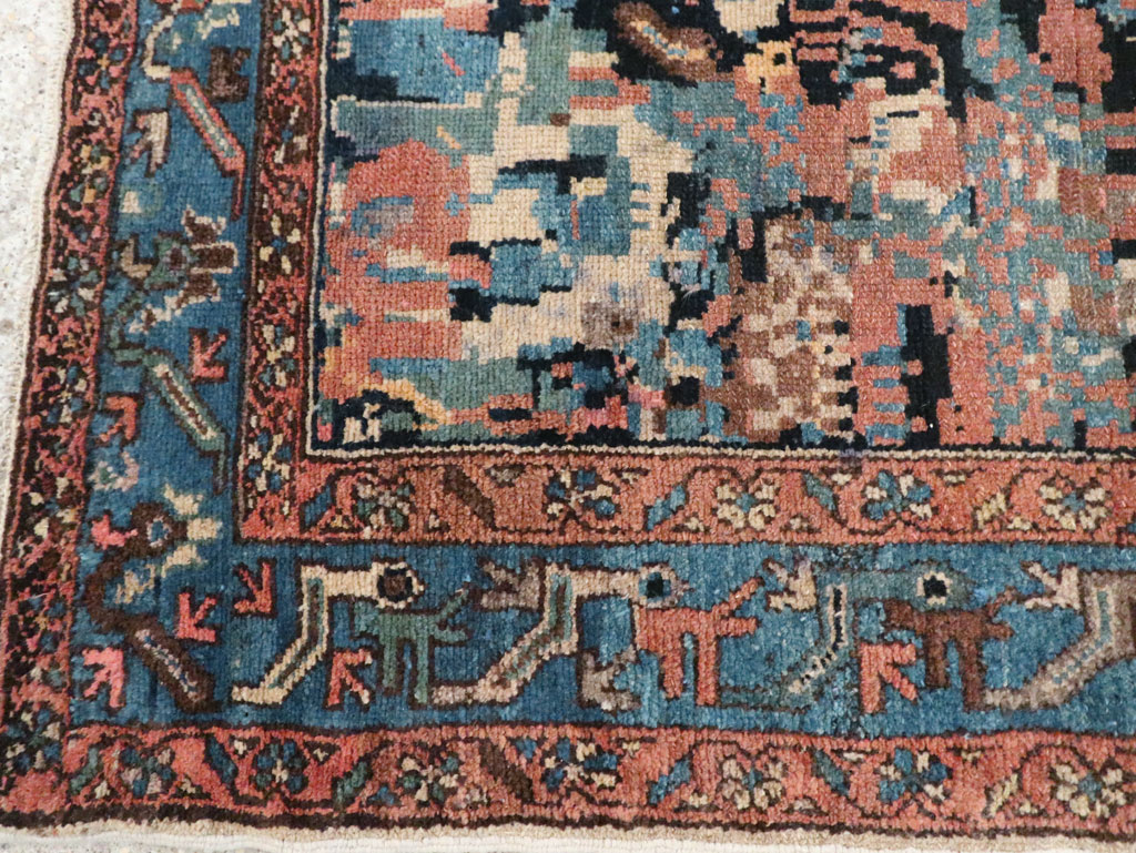 Antique Persian Malayer Square Throw Rug, No.27833 - Gss