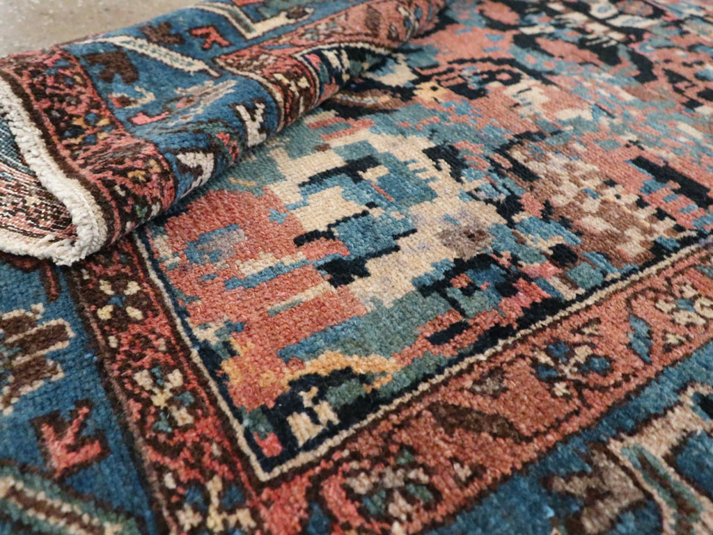 Antique Persian Malayer Square Throw Rug, No.27833 - Gss