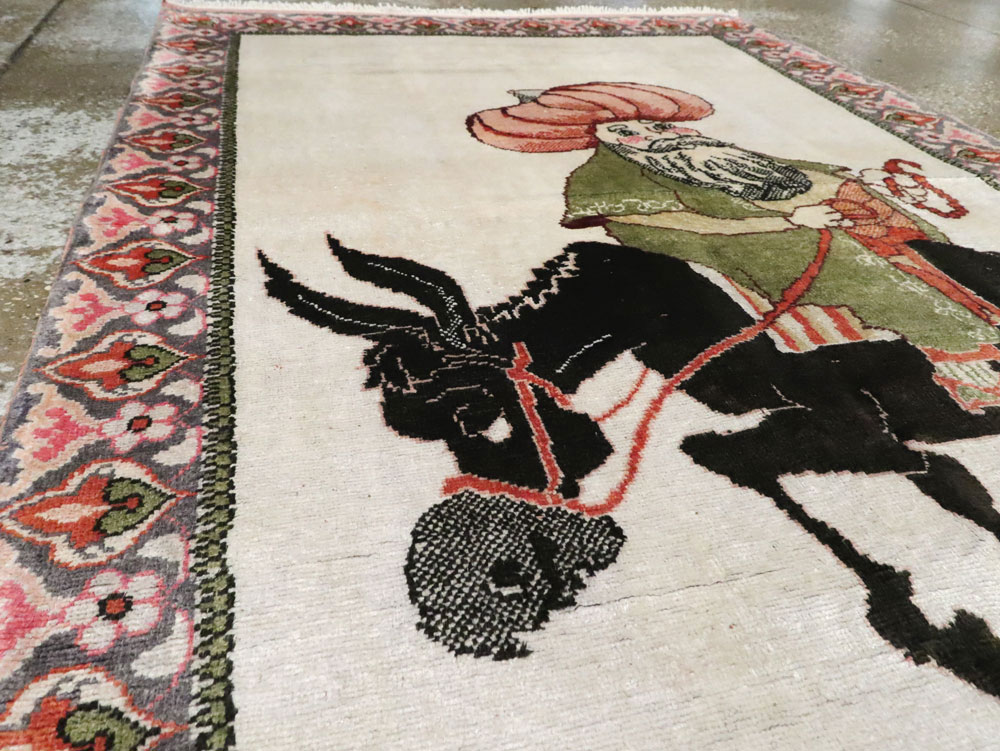 Vintage Turkish Kayseri Pictorial Rug, No.27854 - Gss