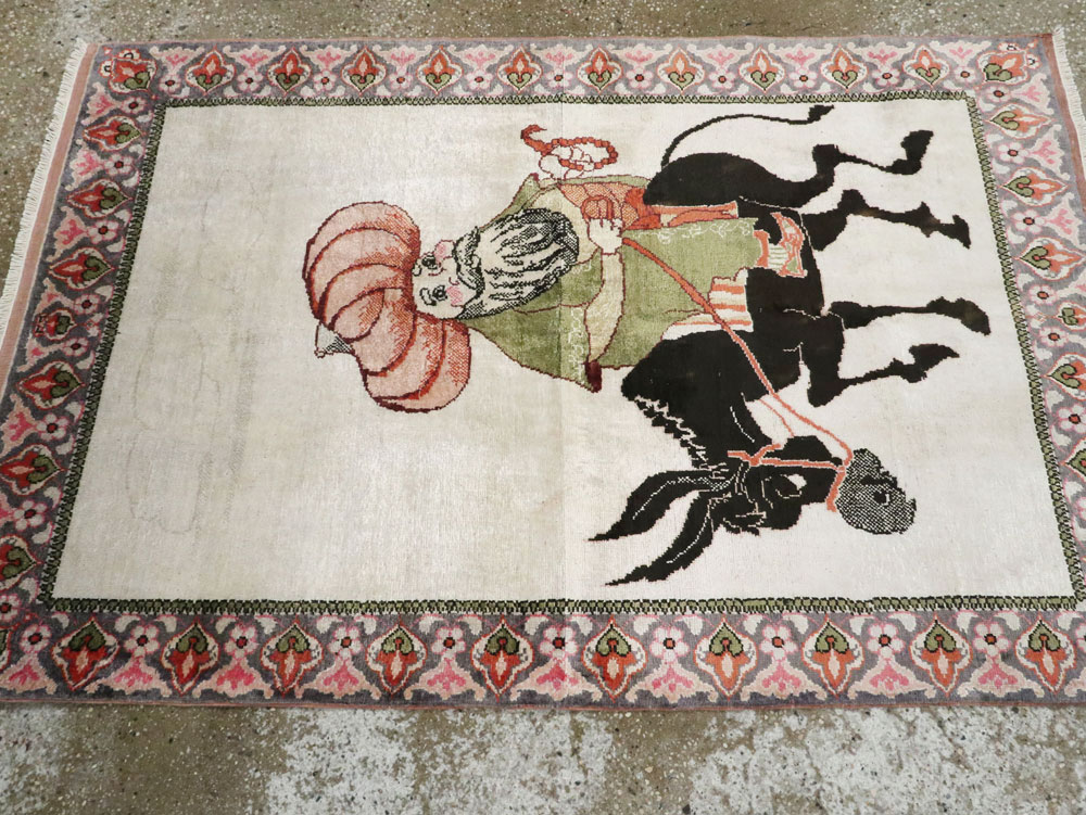 Vintage Turkish Kayseri Pictorial Rug, No.27854 - Gss