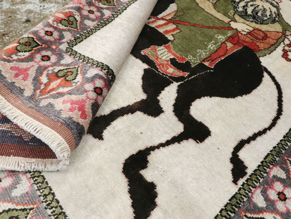 Vintage Turkish Kayseri Pictorial Rug, No.27854 - Gss