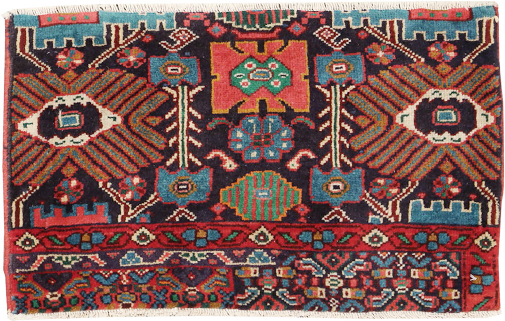 Vintage Persian Bidjar Sampler Throw Rug, No.27861 - Gss