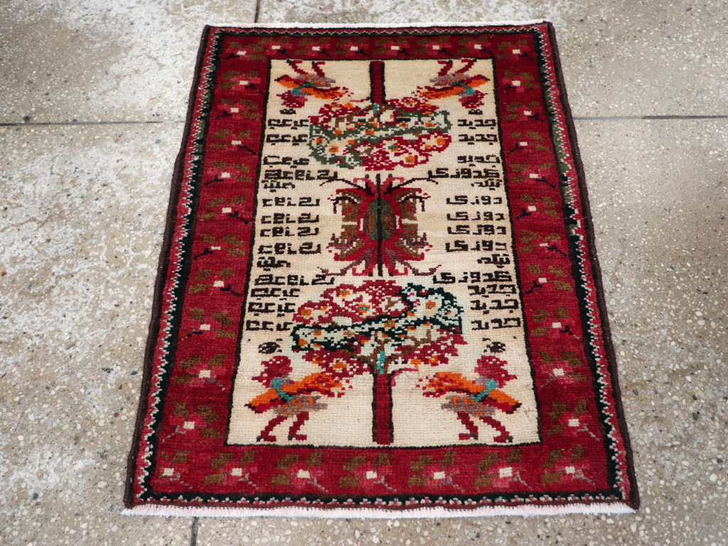 Vintage Persian Hamadan Pictorial Rug, No.27863 - Gss