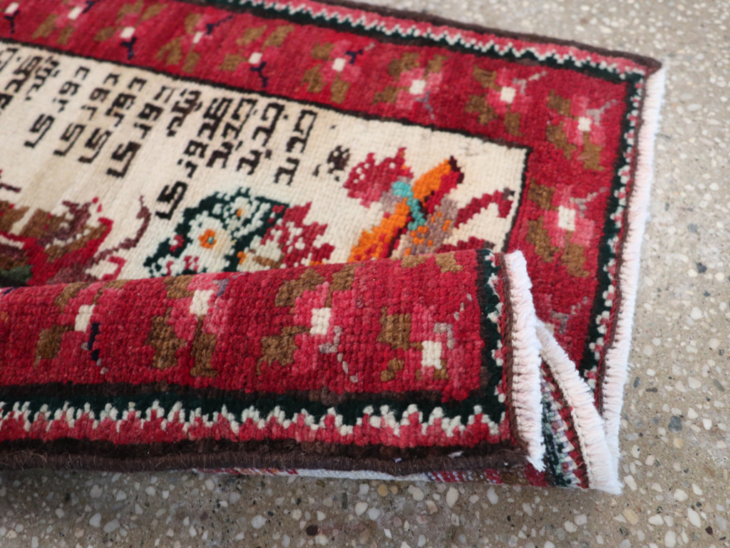 Vintage Persian Hamadan Pictorial Rug, No.27863 - Gss