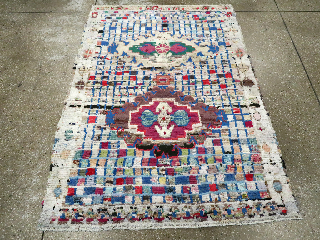 Vintage Persian Cotton Hamadan Rug, No.27867 - Gss