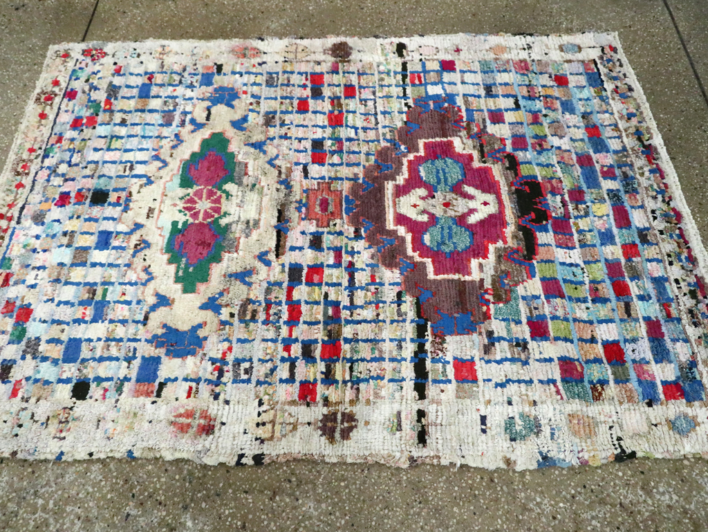 Vintage Persian Cotton Hamadan Rug, No.27867 - Gss