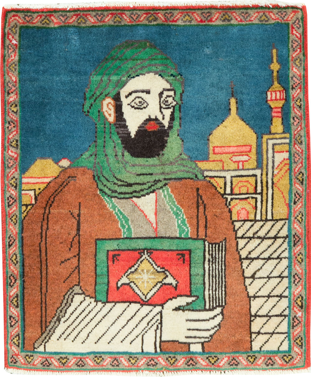 Vintage Persian Tabriz Pictorial Rug, No.27887 - Gss