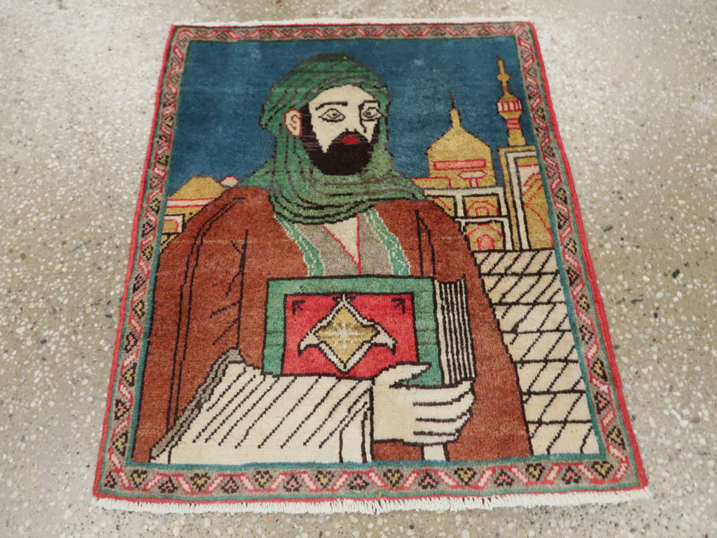 Vintage Persian Tabriz Pictorial Rug, No.27887 - Gss