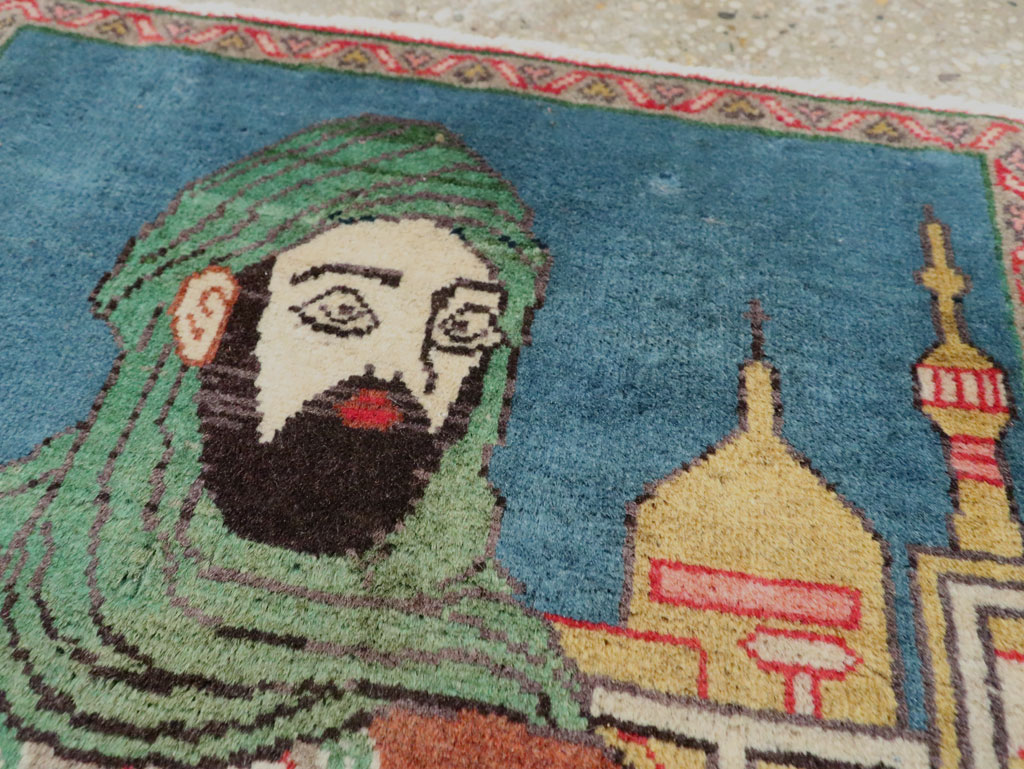 Vintage Persian Tabriz Pictorial Rug, No.27887 - Gss