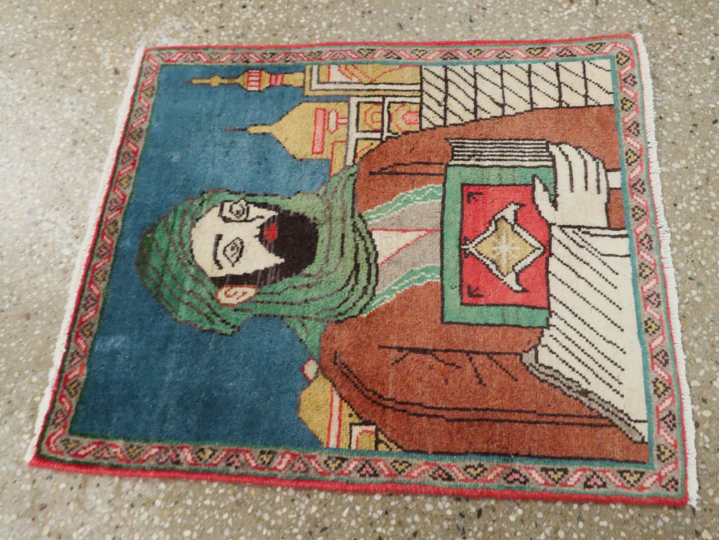 Vintage Persian Tabriz Pictorial Rug, No.27887 - Gss