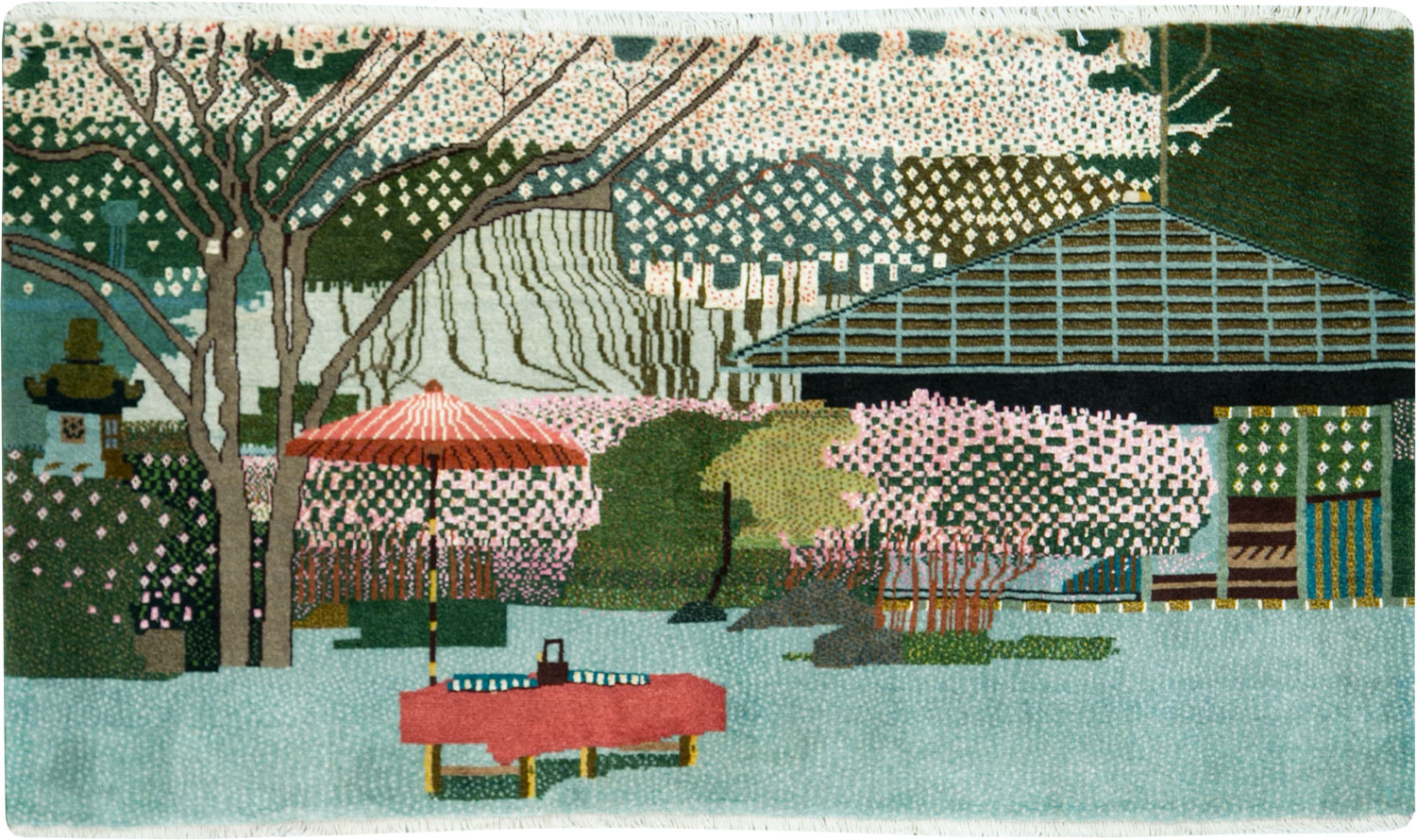 Vintage Persian Tabriz Pictorial Throw Rug, No.27914 - Gss