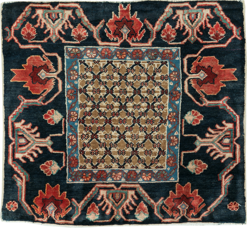 Vintage Persian Serab Square Throw Rug, No.27928 - Gss
