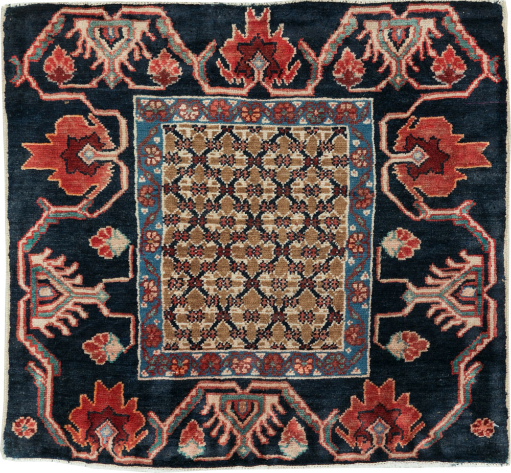 Vintage Persian Serab Square Throw Rug, No.27928 - Gss