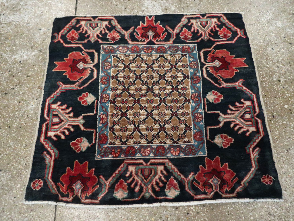 Vintage Persian Serab Square Throw Rug, No.27928 - Gss