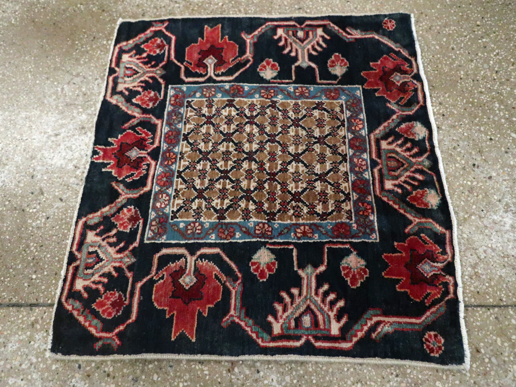 Vintage Persian Serab Square Throw Rug, No.27928 - Gss