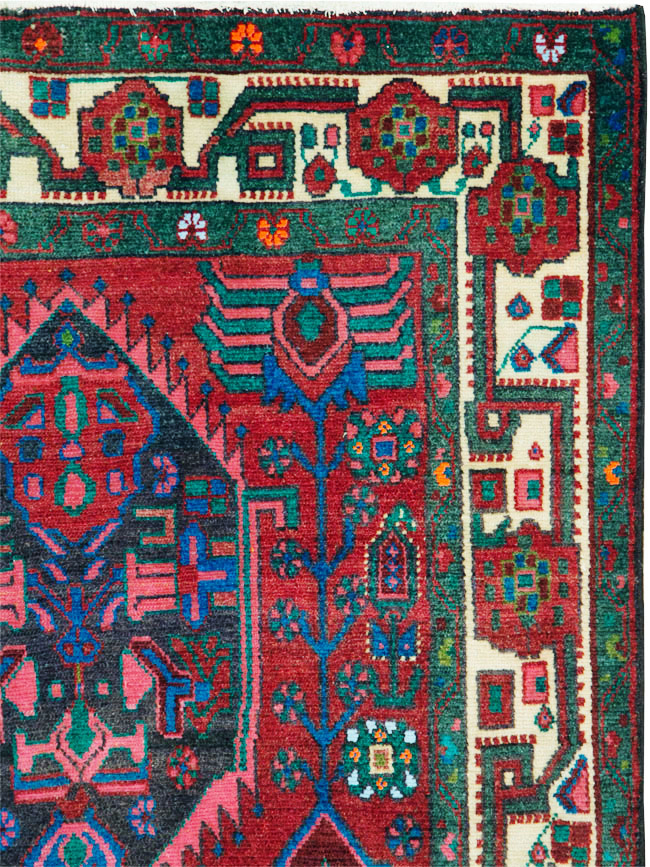 Vintage Persian Hamadan Accent Rug, No.27937 - Gss