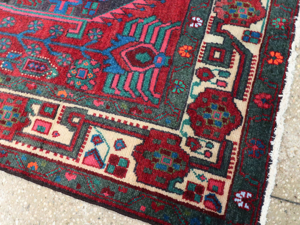 Vintage Persian Hamadan Accent Rug, No.27937 - Gss