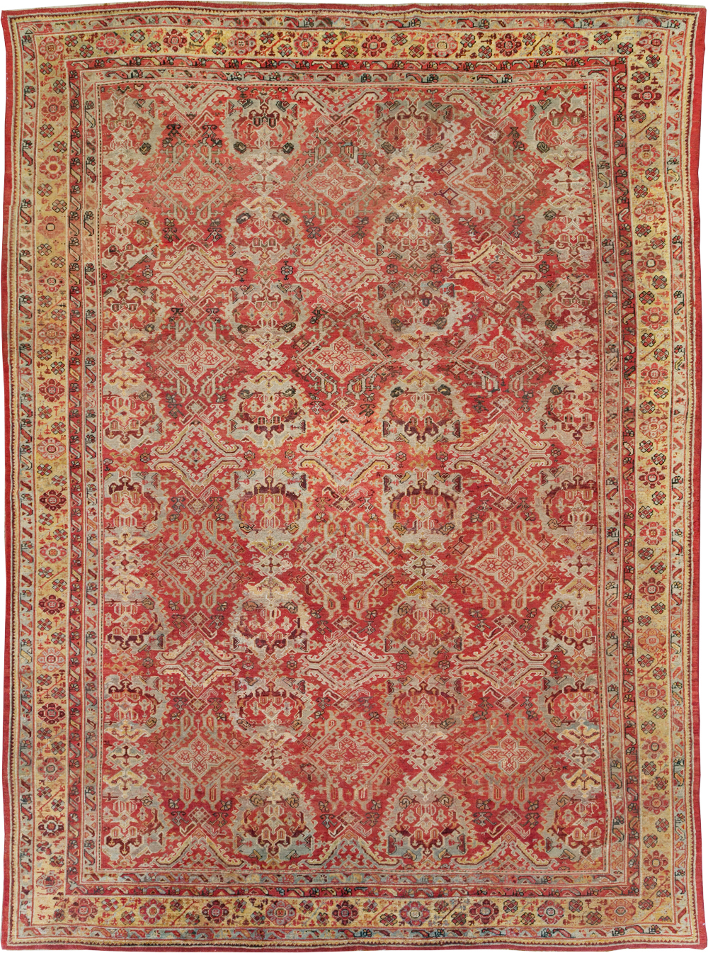 Antique Turkish Oushak Large Room Size Carpet, No.27944 - Gss
