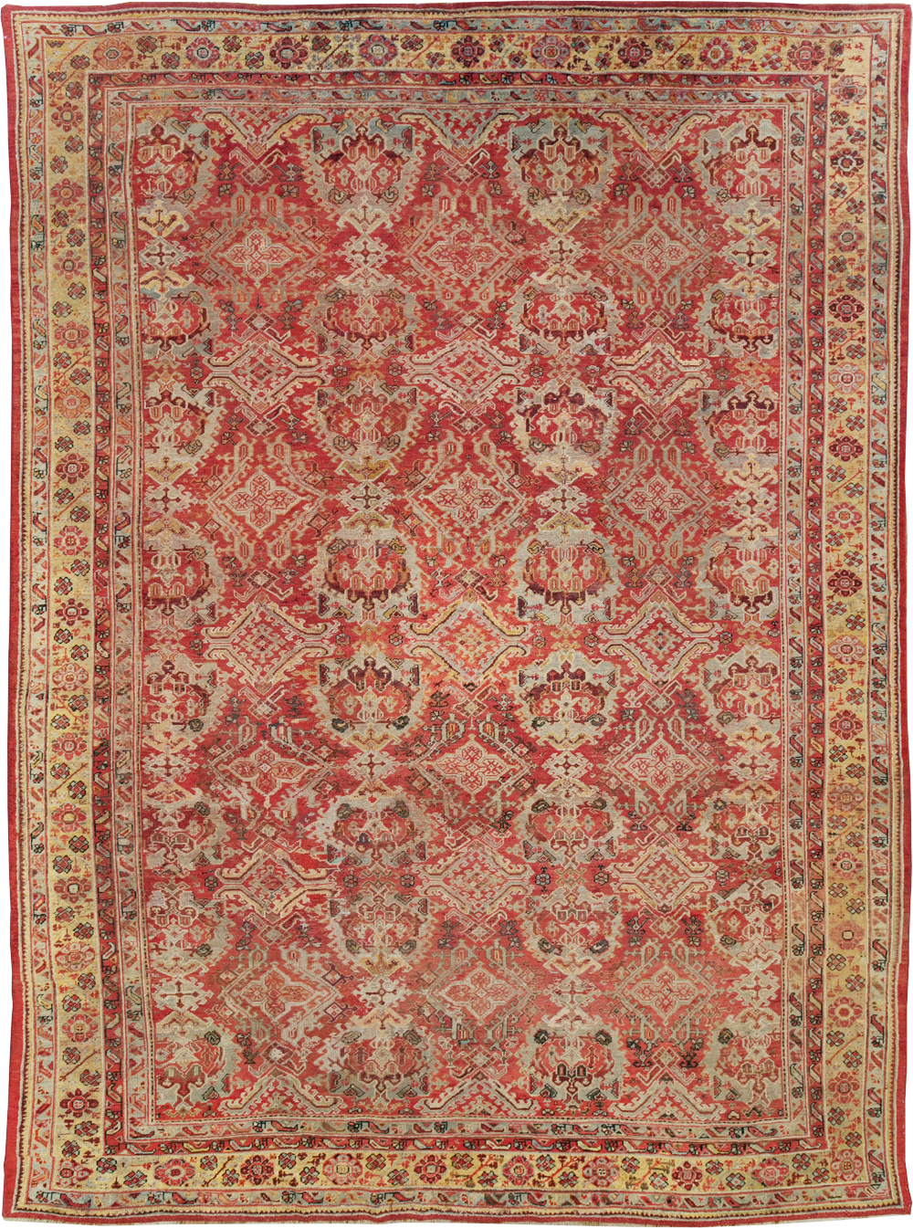 Antique Turkish Oushak Large Room Size Carpet, No.27944 - Gss