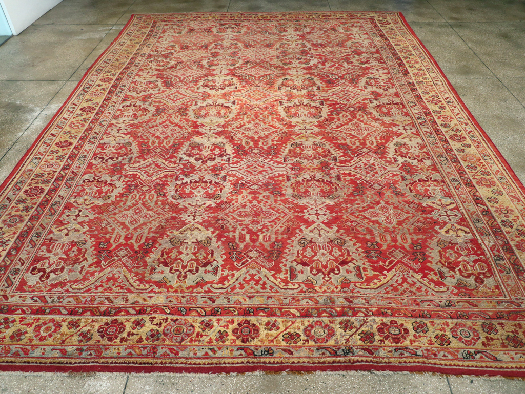 Antique Turkish Oushak Large Room Size Carpet, No.27944 - Gss