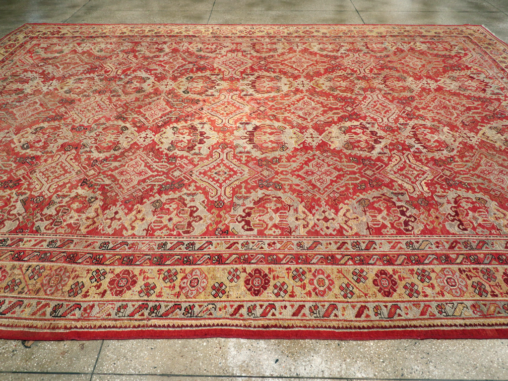 Antique Turkish Oushak Large Room Size Carpet, No.27944 - Gss
