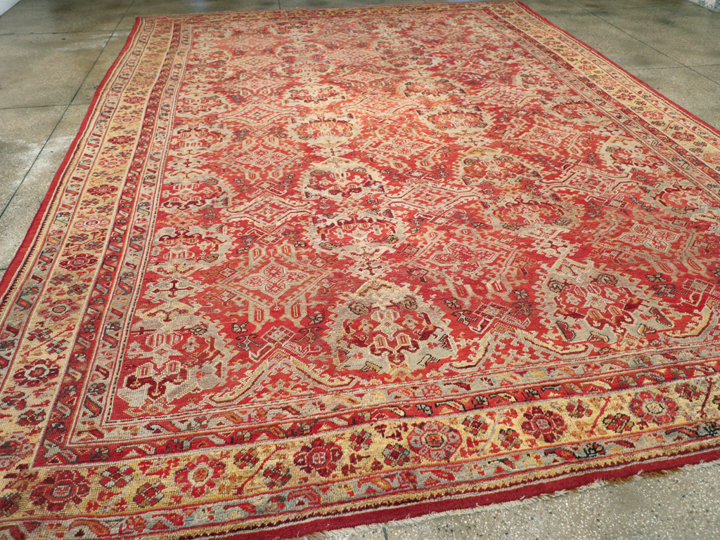 Antique Turkish Oushak Large Room Size Carpet, No.27944 - Gss