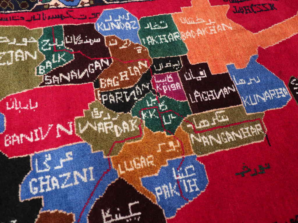 Vintage Scandinavian Map Rug, No.27945 - Gss