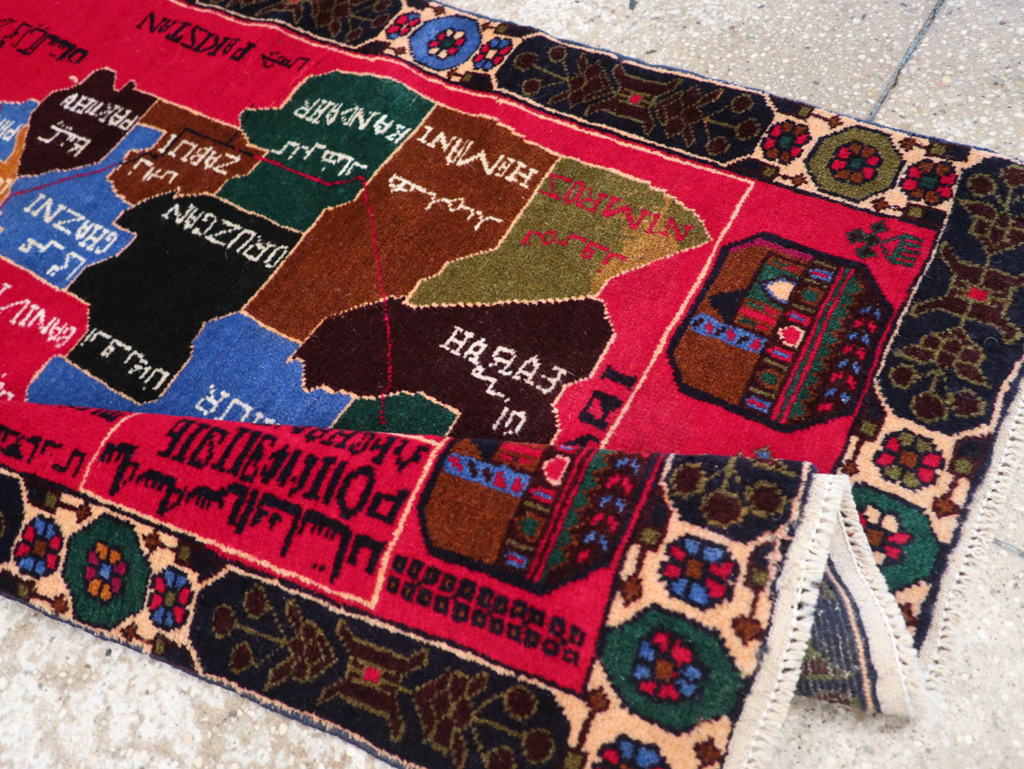 Vintage Scandinavian Map Rug, No.27945 - Gss