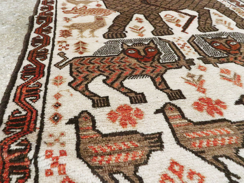 Vintage Persian Pictorial Gabbeh Throw Rug, No.27985 - Gss