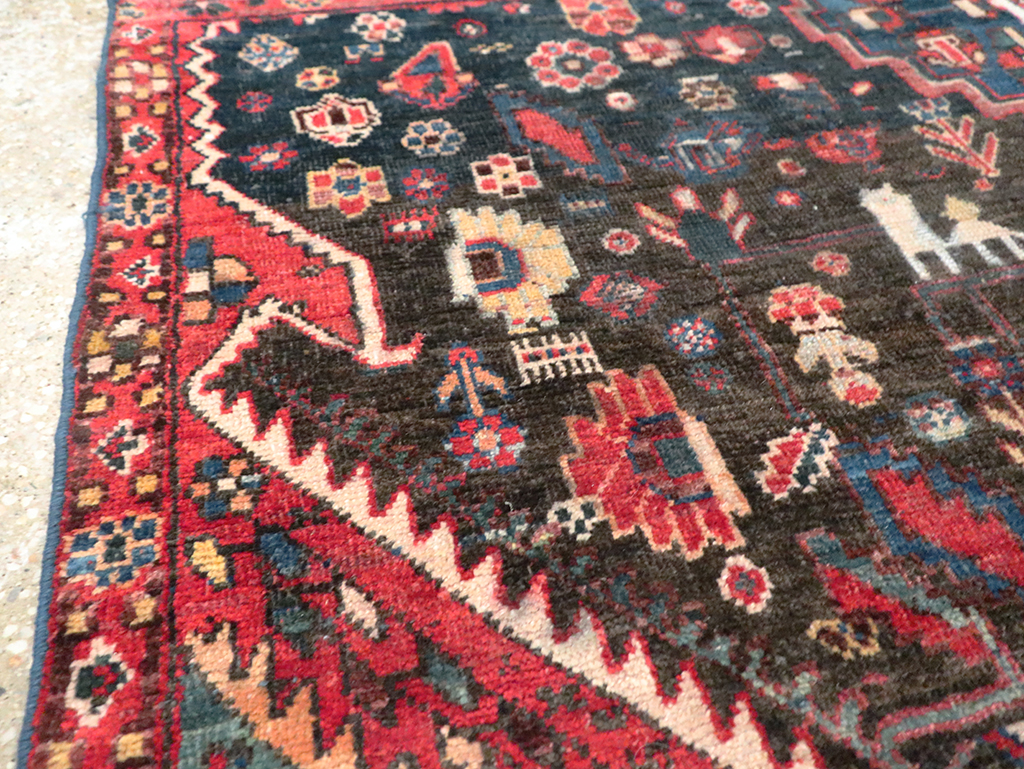 Vintage Persian Afshar Wagireh Rug, No.27997 - Gss