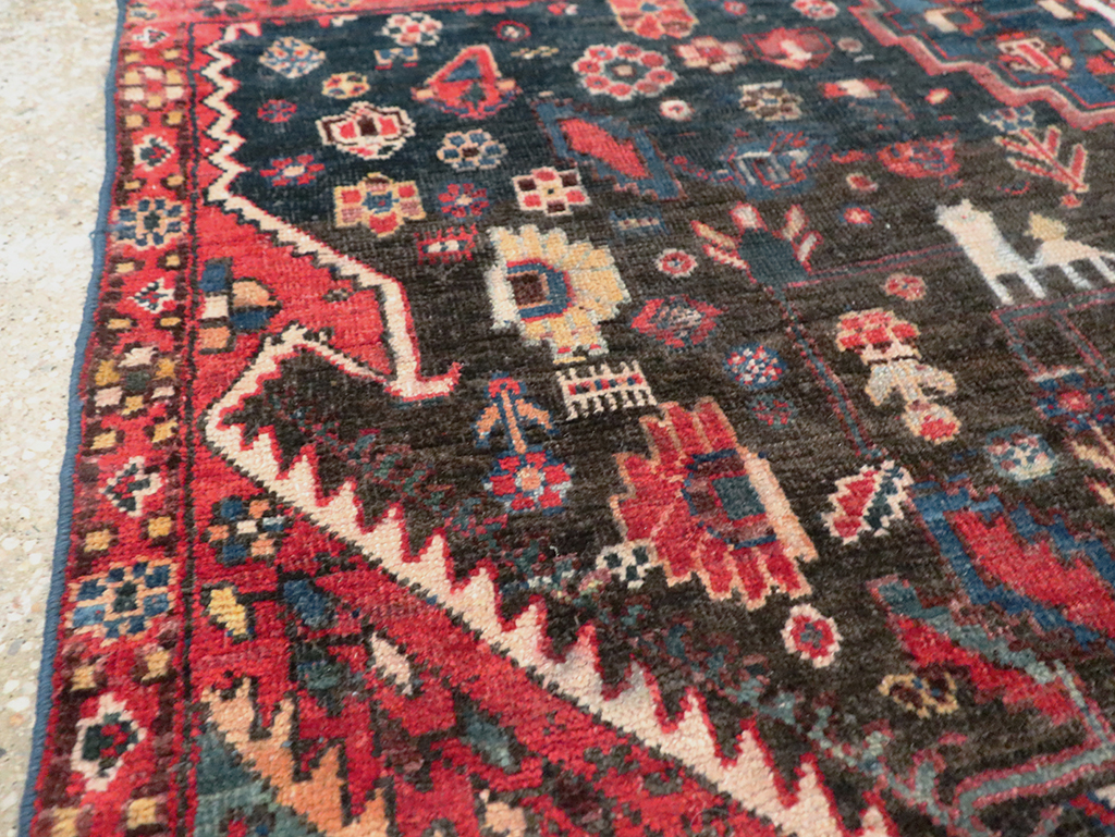Vintage Persian Afshar Wagireh Rug, No.27997 - Gss