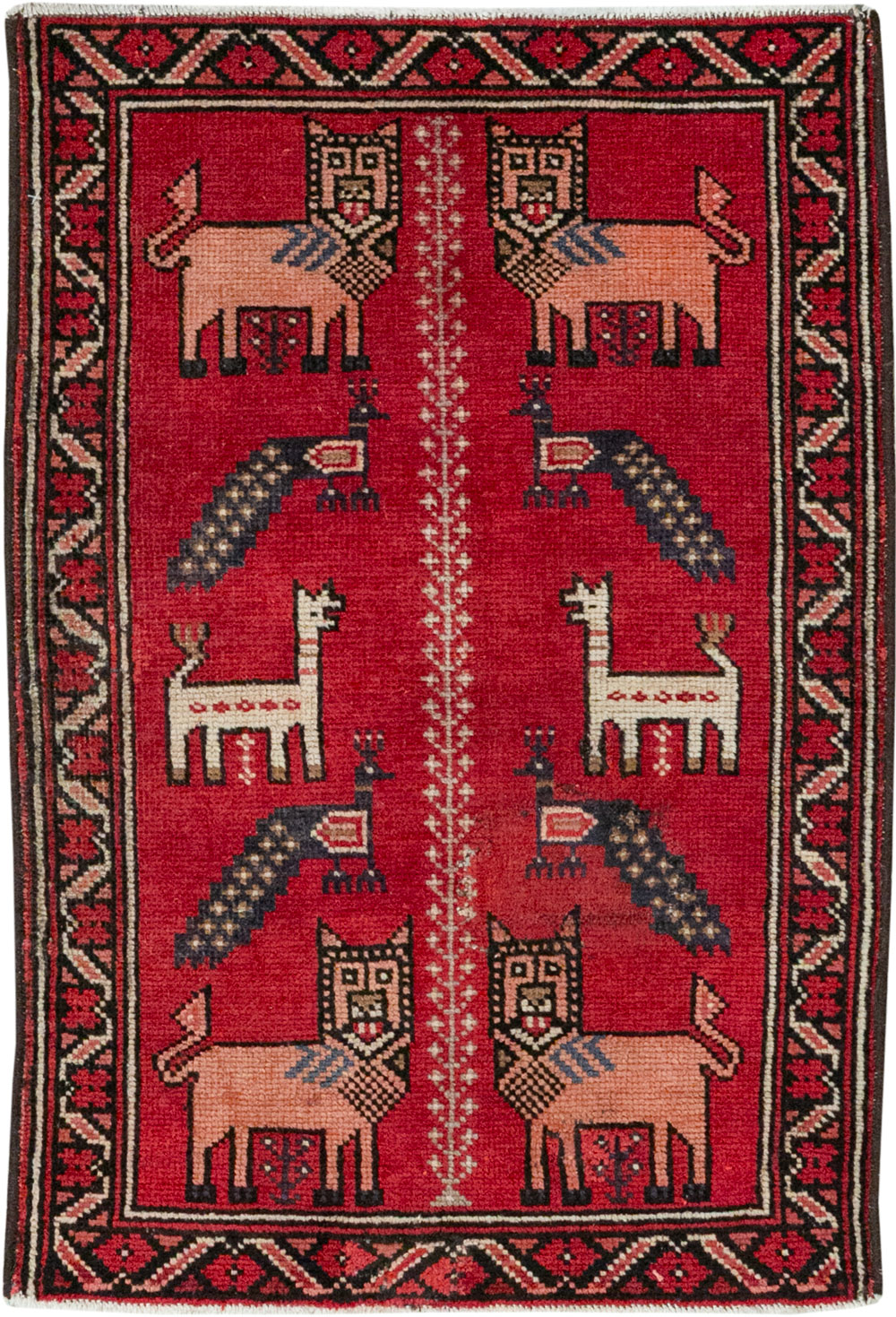 Vintage Persian Baluch Pictorial Rug, No.28001 - Gss