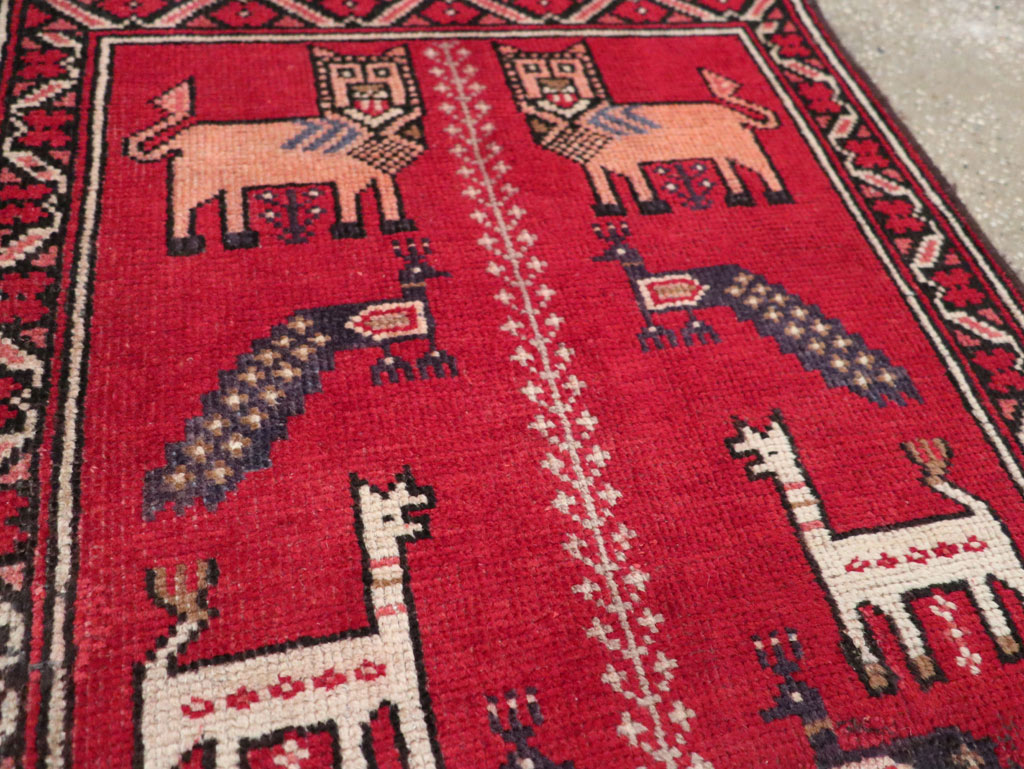 Vintage Persian Baluch Pictorial Rug, No.28001 - Gss