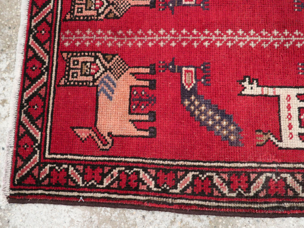 Vintage Persian Baluch Pictorial Rug, No.28001 - Gss