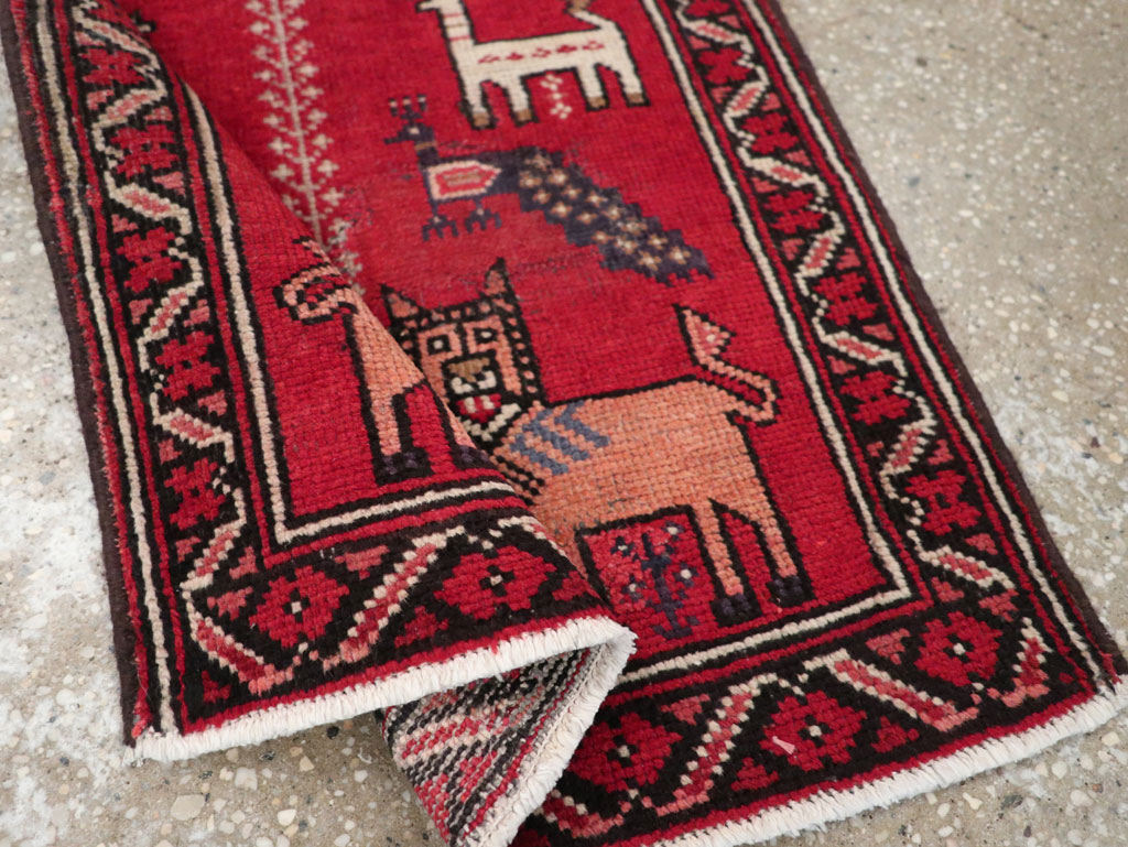 Vintage Persian Baluch Pictorial Rug, No.28001 - Gss