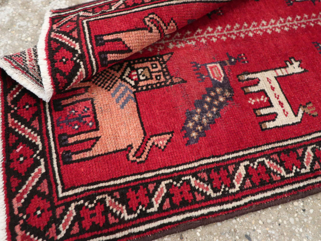 Vintage Persian Baluch Pictorial Rug, No.28001 - Gss