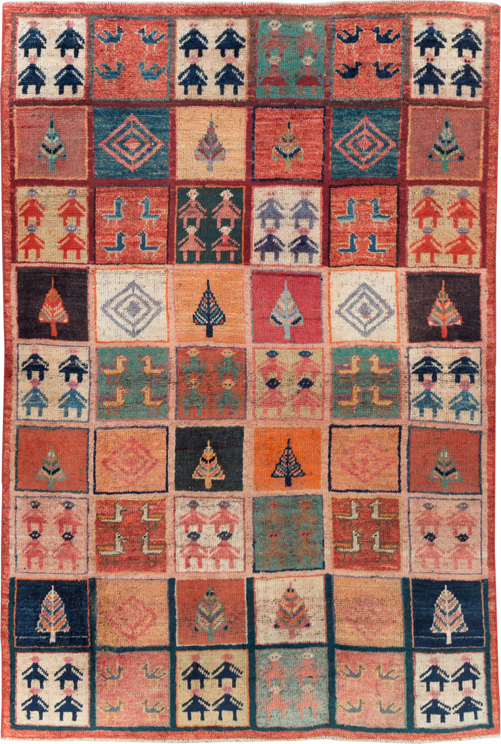 Vintage Persian Gabbeh Rug, No.28010 - Gss