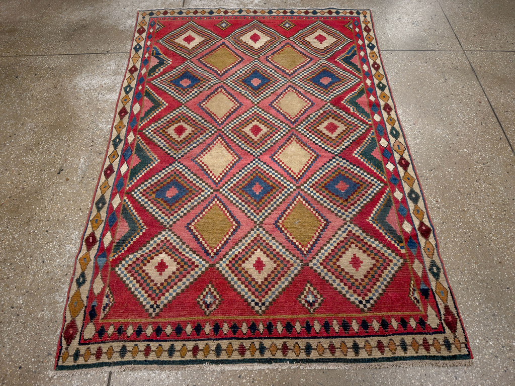 Antique Persian Gabbeh Accent Rug, No.28011 - Gss