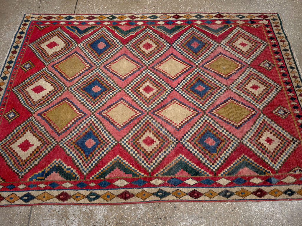 Antique Persian Gabbeh Accent Rug, No.28011 - Gss