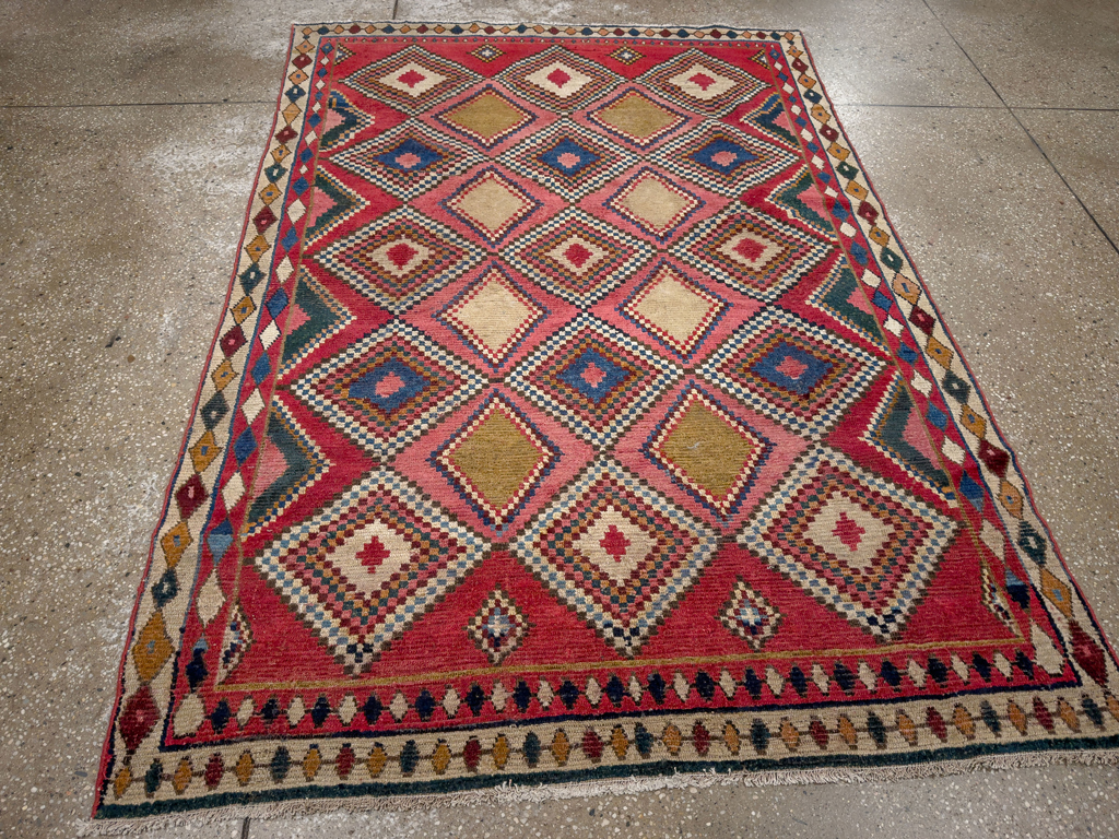 Antique Persian Gabbeh Accent Rug, No.28011 - Gss