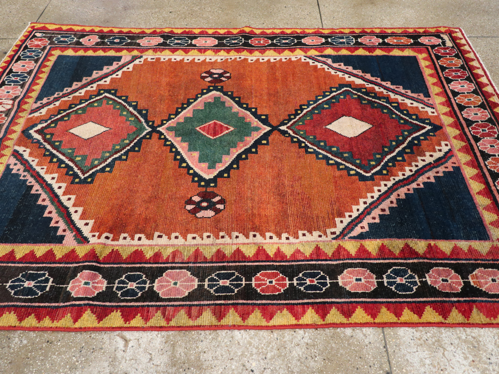 Vintage Persian Gabbeh Accent Rug, No.28012 - Gss