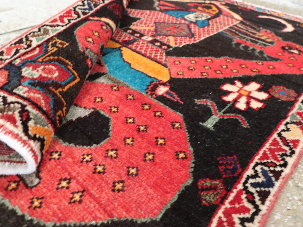 Vintage Persian Hamadan Pictorial Rug (Pair: 1 of 2), No.28017 - Gss