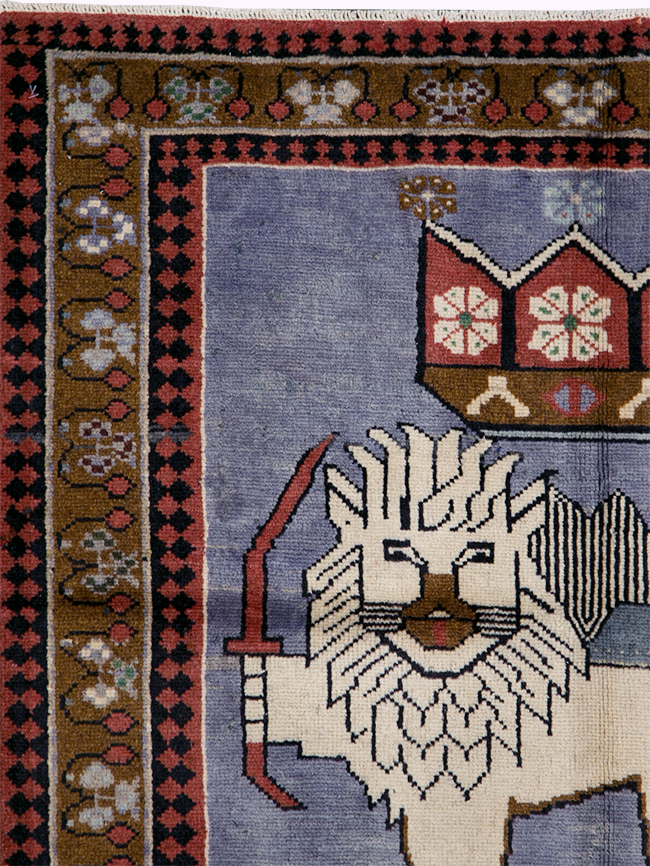 Vintage Pictorial Hamadan Rug, No.28020 - Gss