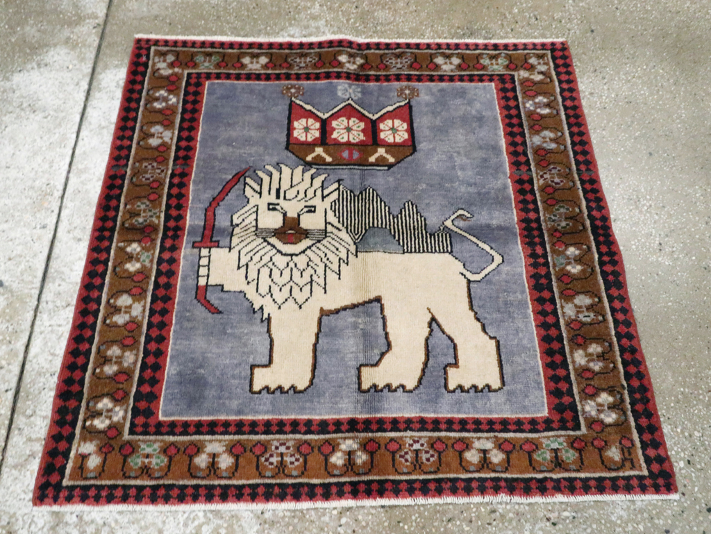 Vintage Pictorial Hamadan Rug, No.28020 - Gss