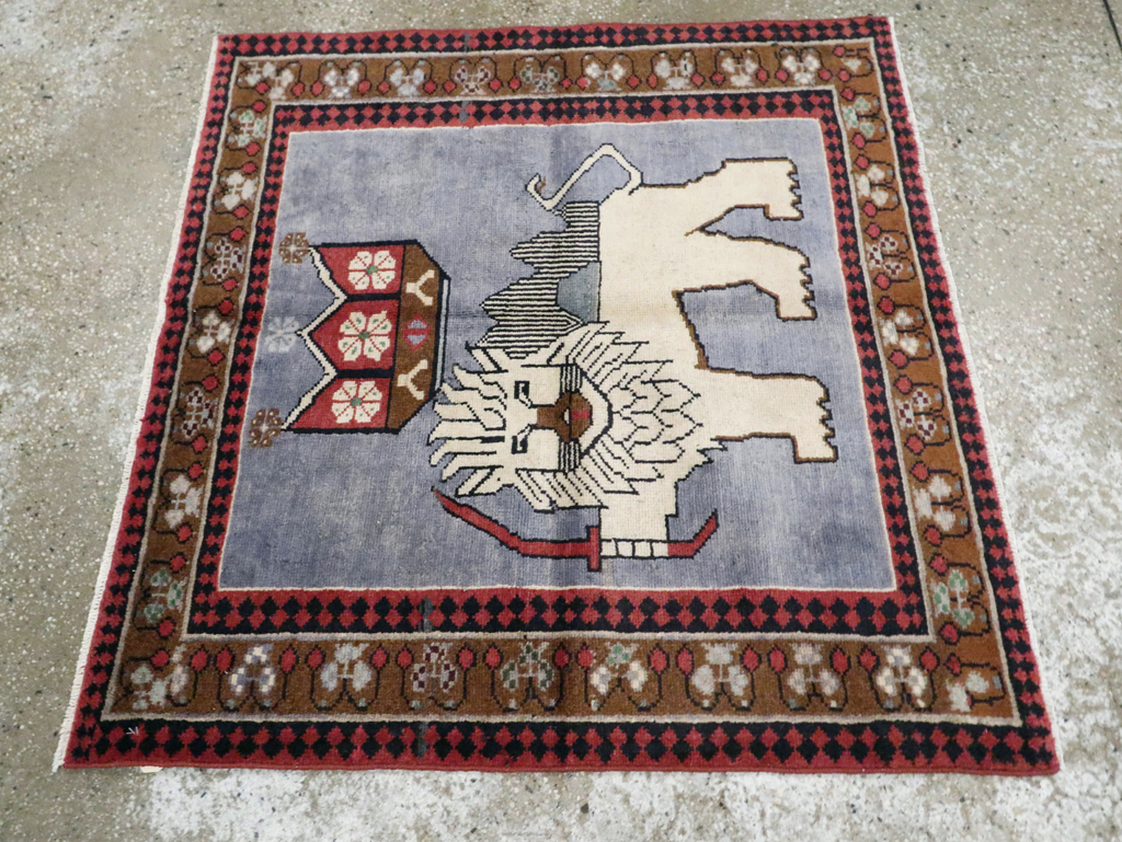 Vintage Pictorial Hamadan Rug, No.28020 - Gss