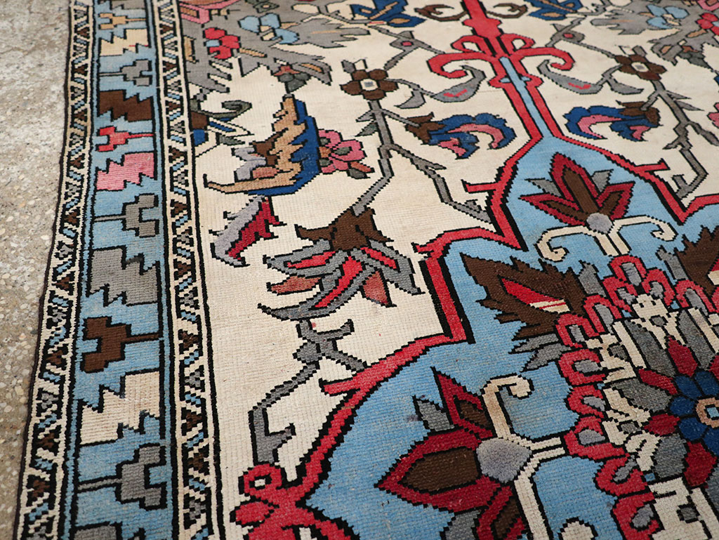 Vintage Persian Hamadan Throw Rug, No.28021 - Gss