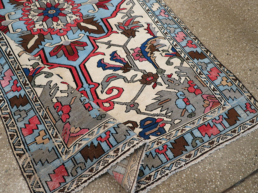 Vintage Persian Hamadan Throw Rug, No.28021 - Gss